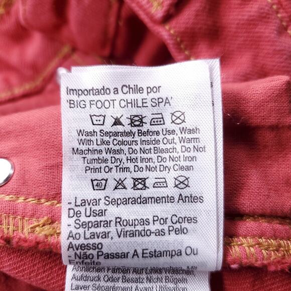 Cotton-On Jeans Womens 2 Red Wide Leg Raw Hem Casual Trendy Streetwear Boho Y2K - Picture 13 of 13